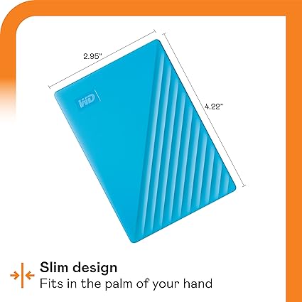 Western Digital 4TB My Passport Portable External Hard Drive HDD, USB 3.0, USB 2.0 Compatible, Blue - WDBPKJ0040BBL-WESN - Image 3