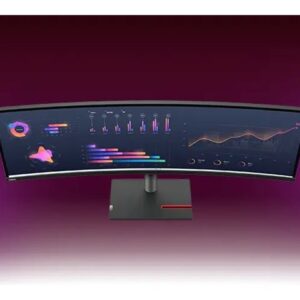Lenovo ThinkVision P49w-30 49" Class Dual Quad HD (DQHD) Curved Screen LED Monitor - 32:9 - Raven Black