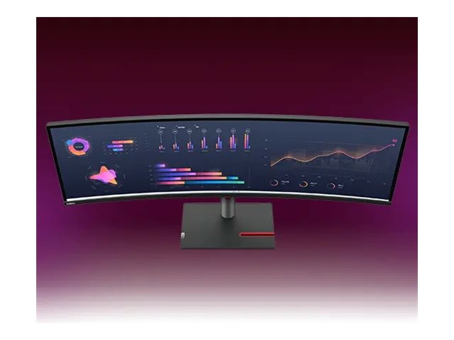 Lenovo ThinkVision P49w-30 49" Class Dual Quad HD (DQHD) Curved Screen LED Monitor - 32:9 - Raven Black