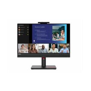Lenovo ThinkVision T24v-30 24" Class Webcam Full HD LED Monitor - 16:9 - Raven Black